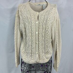 Vintage Liz Claiborne knitted by hand pearl cardigan size SP